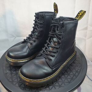Dr. Martens Kids Zavala Black Leather Side Zip Combat Boots Size 13 KIDS